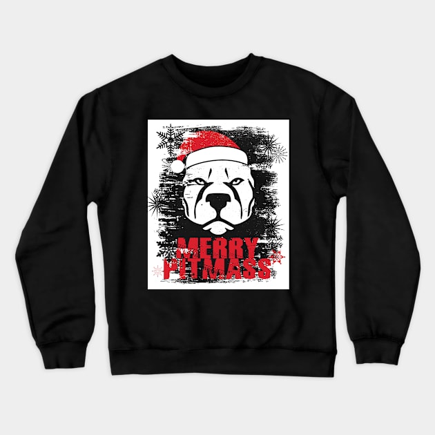 'Merry Pitmas' Funny Christmas Pitbull Crewneck Sweatshirt by ourwackyhome